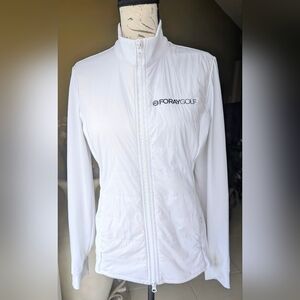 Foray Golf Women’s White Full-Zip Jacket Size S High Neck Performance
